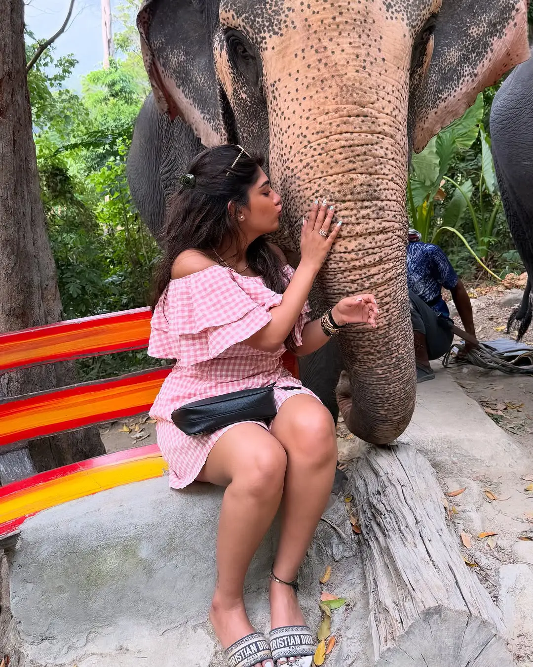 Supritha Surekha Vani Enjoying Vacation in Thailand with Elephants