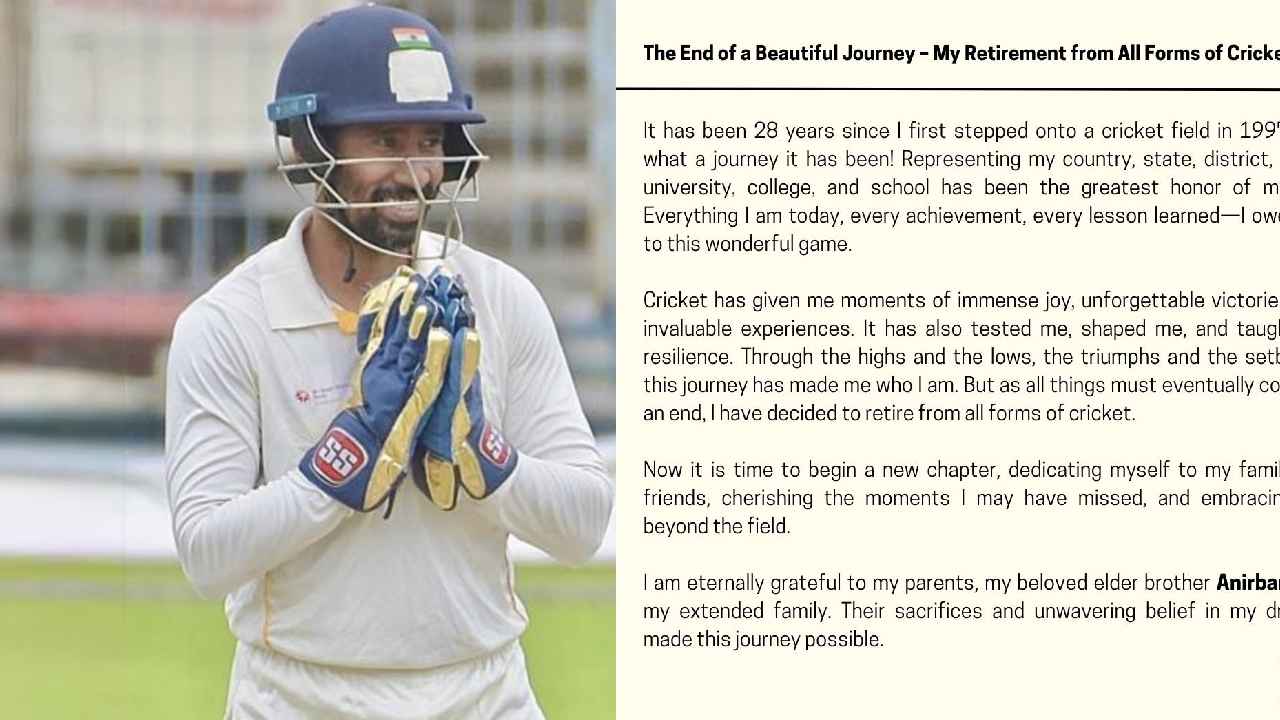 Wriddhiman Saha Retire : క్రికెట్ కు వృద్ధిమాన్ సాహా గుడ్ బై.. Wriddhiman Saha Retire : క్రికెట్ కు వృద్ధిమాన్ సాహా గుడ్ బై..