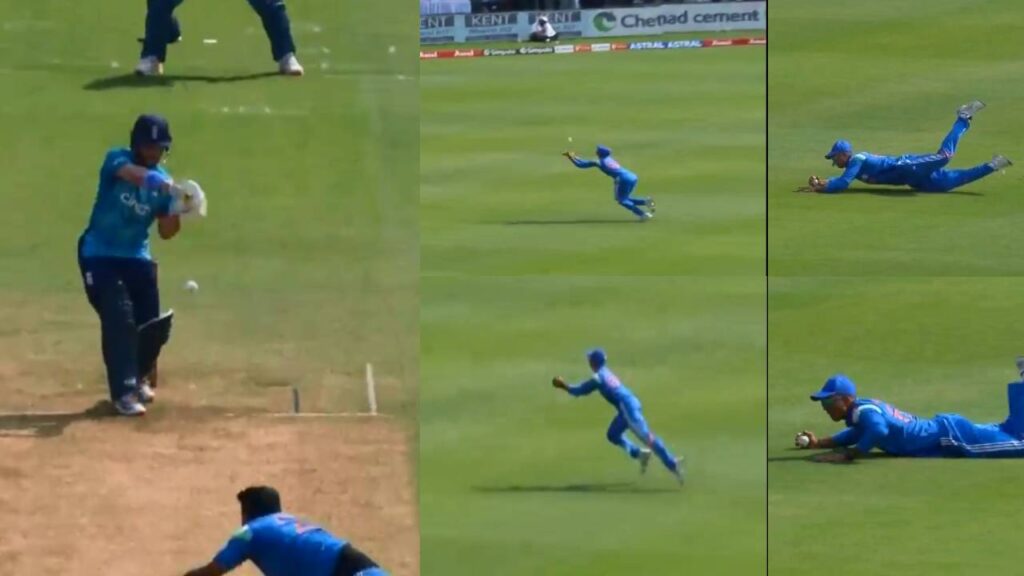 Yashasvi Jaiswal takes stunning catch in first ODI against England