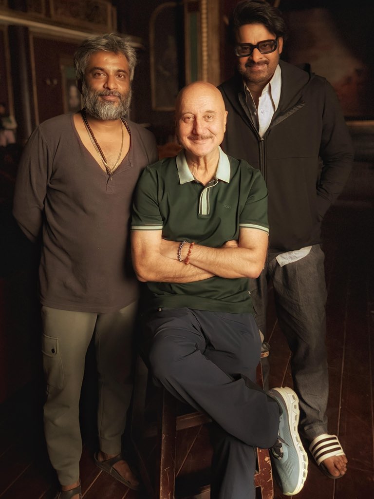 Anupam Kher Shares Photos with Prabhas from Hanu Raghavapudi Movie Prabhas photos goes Viral 