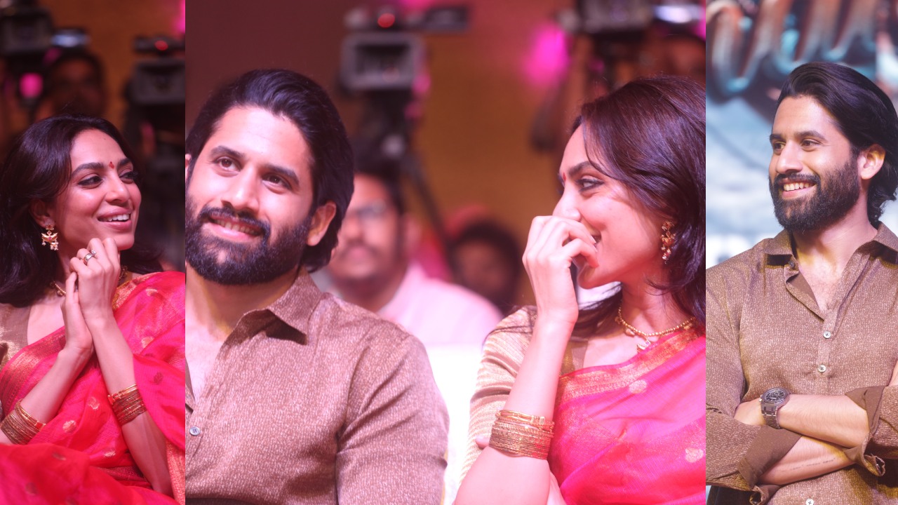 Naga Chaitanya – Sobhita : పెళ్లి తర్వాత మొదటిసారి సినిమా ఈవెంట్లో నాగచైతన్య – శోభిత.. క్యూట్ కపుల్.. ఫోటోలు వైరల్..