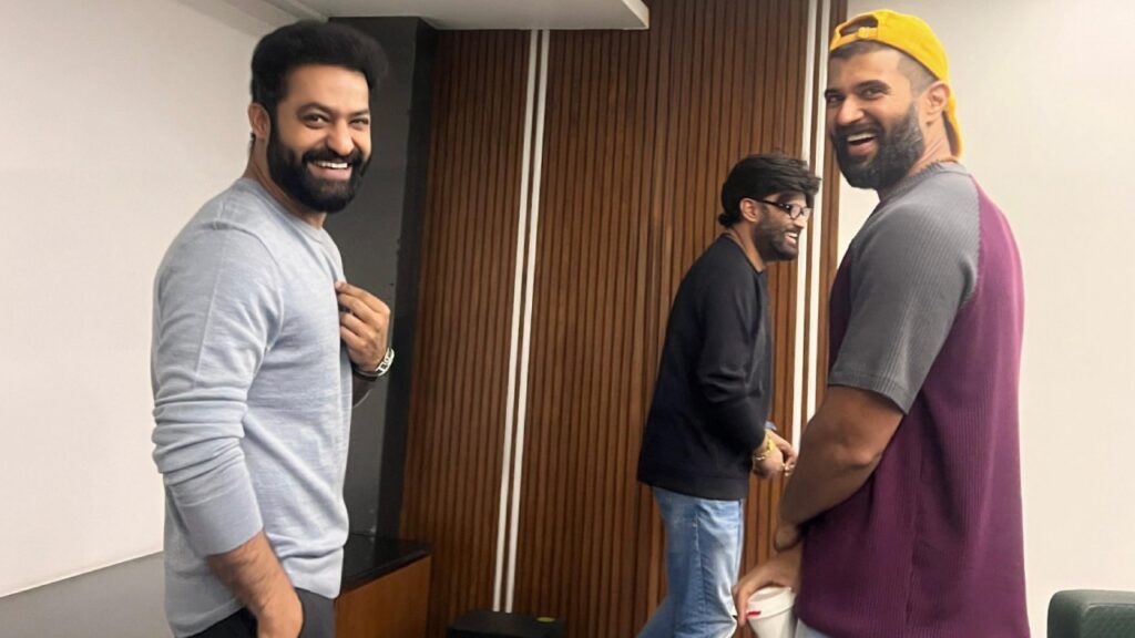 NTR Vijay Deverakonda Photo goes Viral NTR Comes for VD 12 Teaser Voice