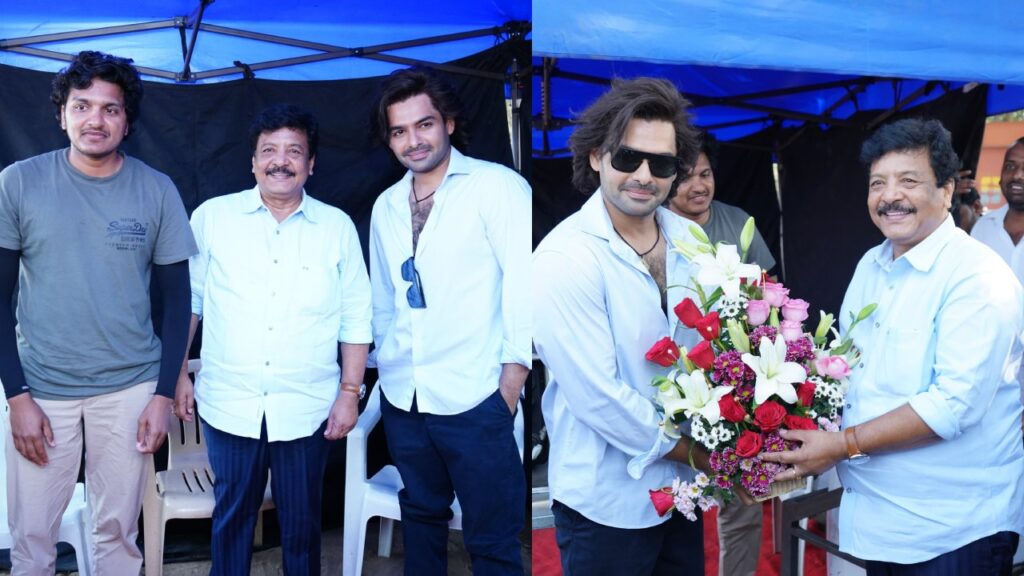 AP Cinematography Minister Kandula Durgesh Meets Hero Ram Pothineni in RAPO 22 Shooting Spot