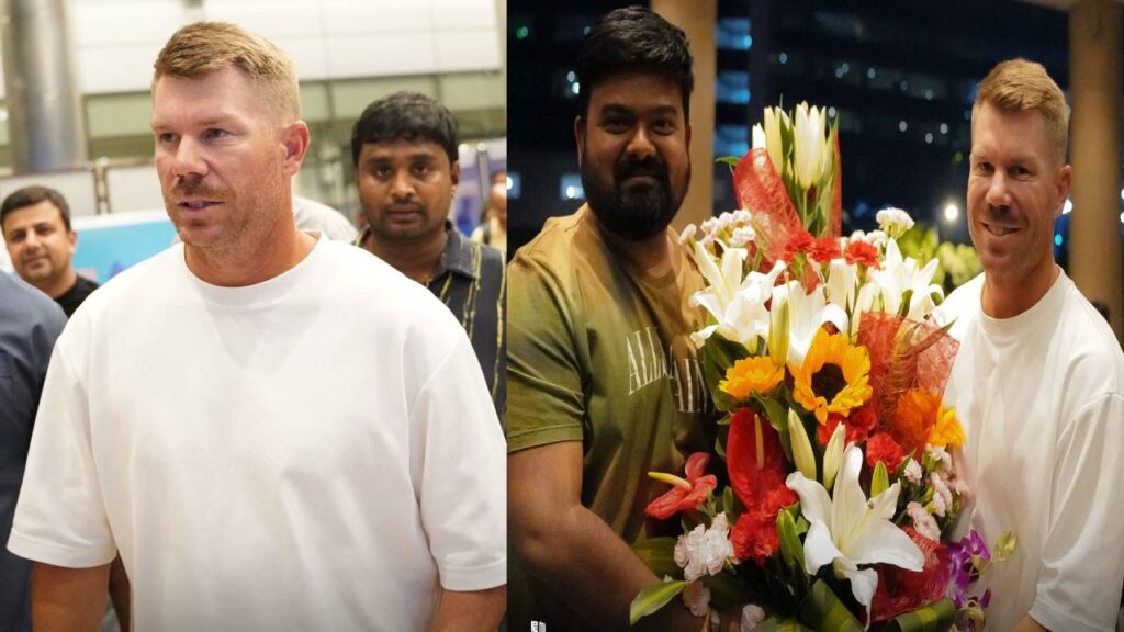 David Warner landed in Hyderabad for the Robinhood Pre Release Event today