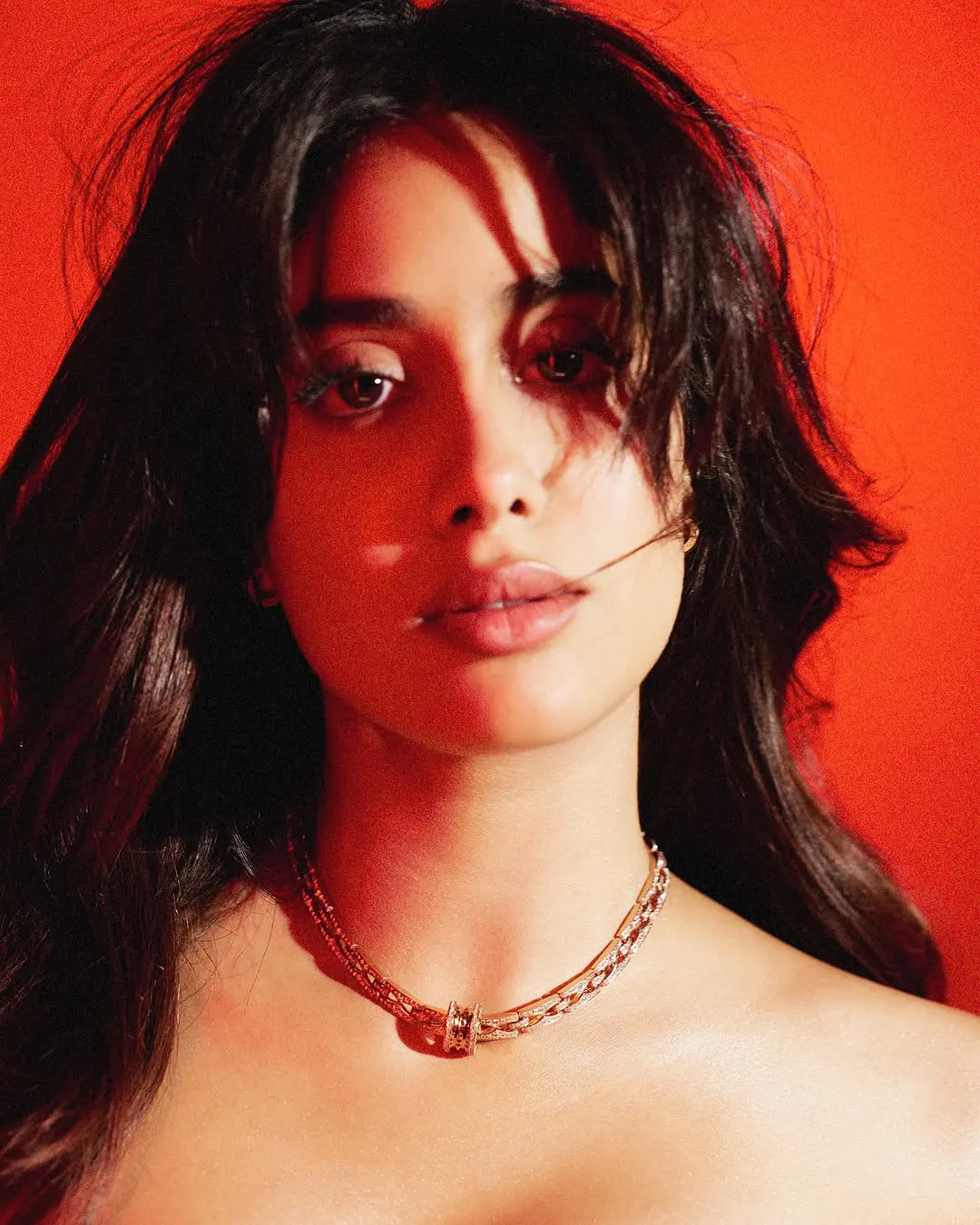 Janhvi Kapoor Sizzling Poses in Red Dress