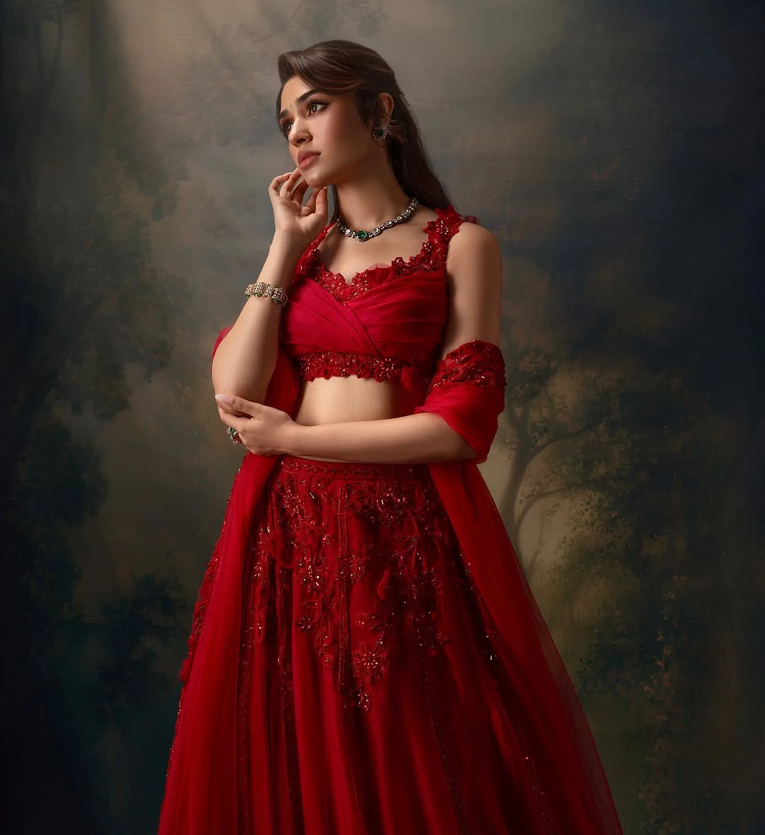 Krithi Shetty Shines in Red Dress