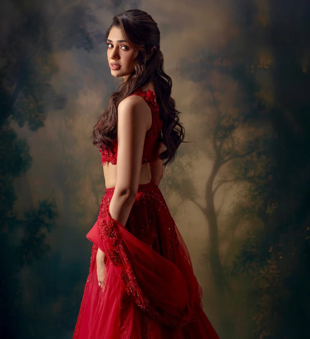 Krithi Shetty Shines in Red Dress