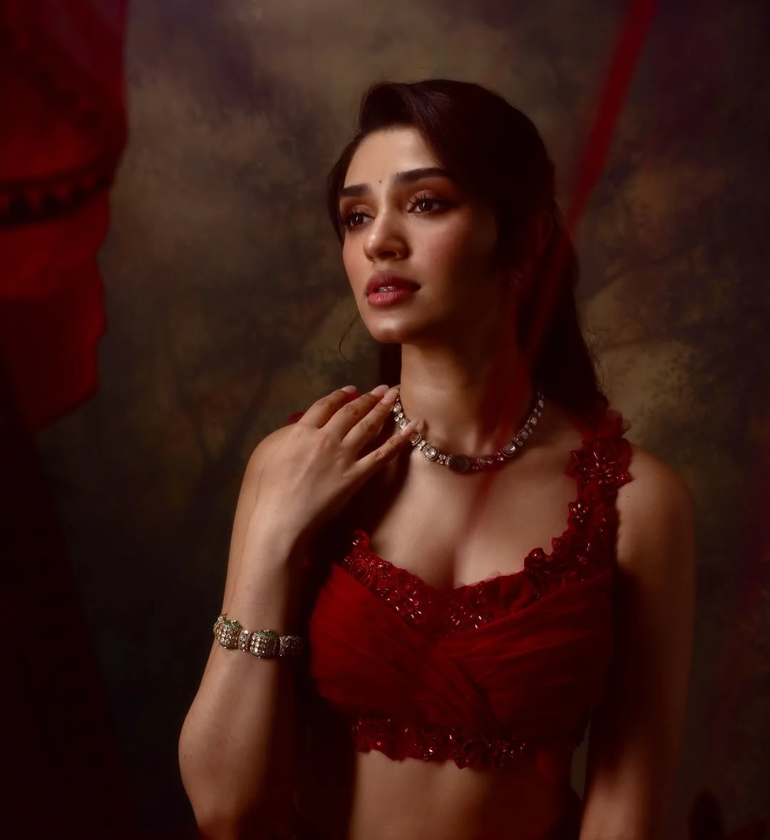 Krithi Shetty Shines in Red Dress