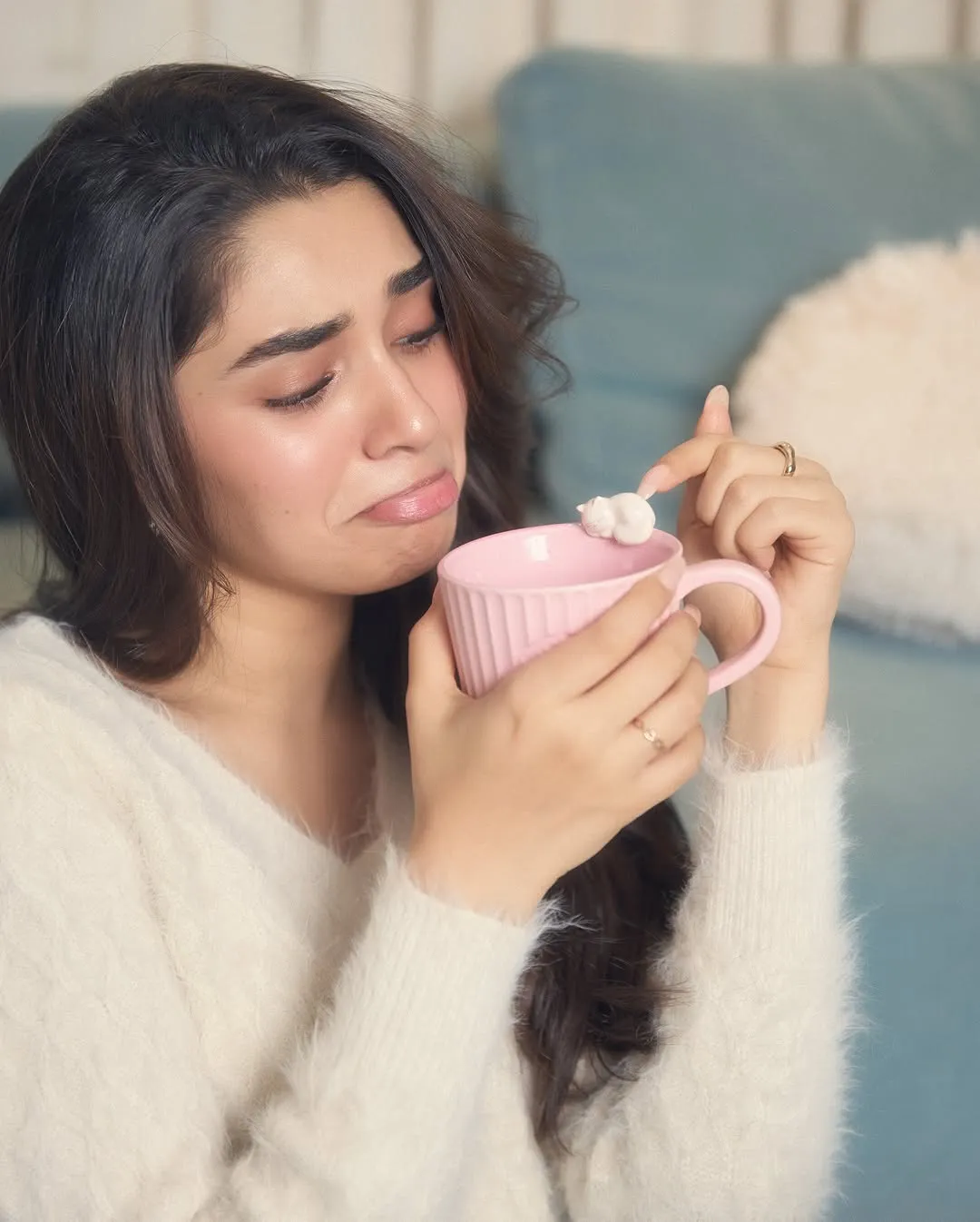Krithi Shetty Cute Photos while Drinking Coffee