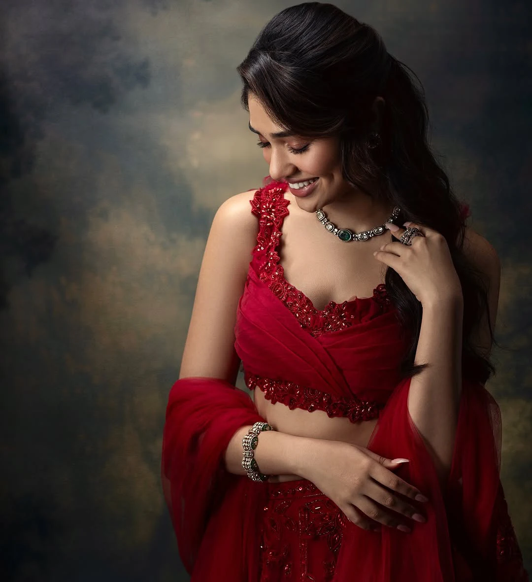 Krithi Shetty Shines in Red Dress