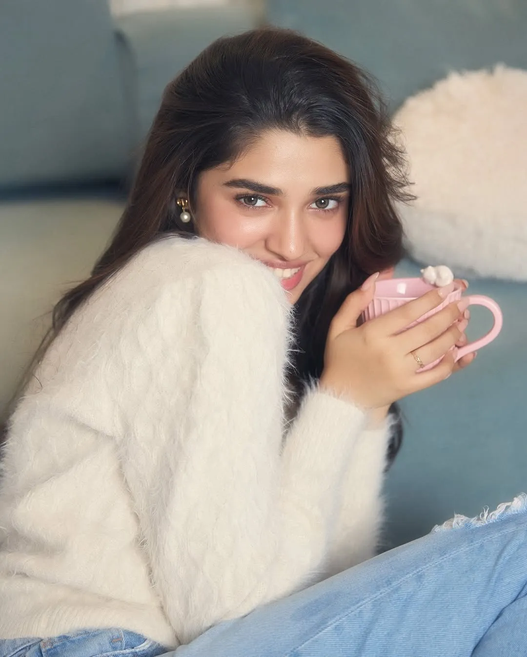 Krithi Shetty Cute Photos while Drinking Coffee