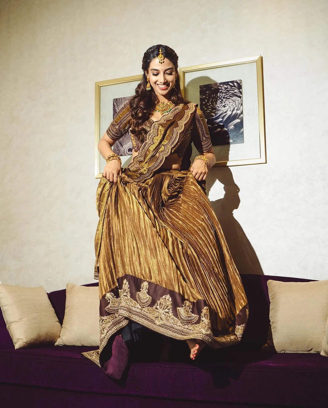 Meenaakshi Chaudhary Cute Photos in Half Saree