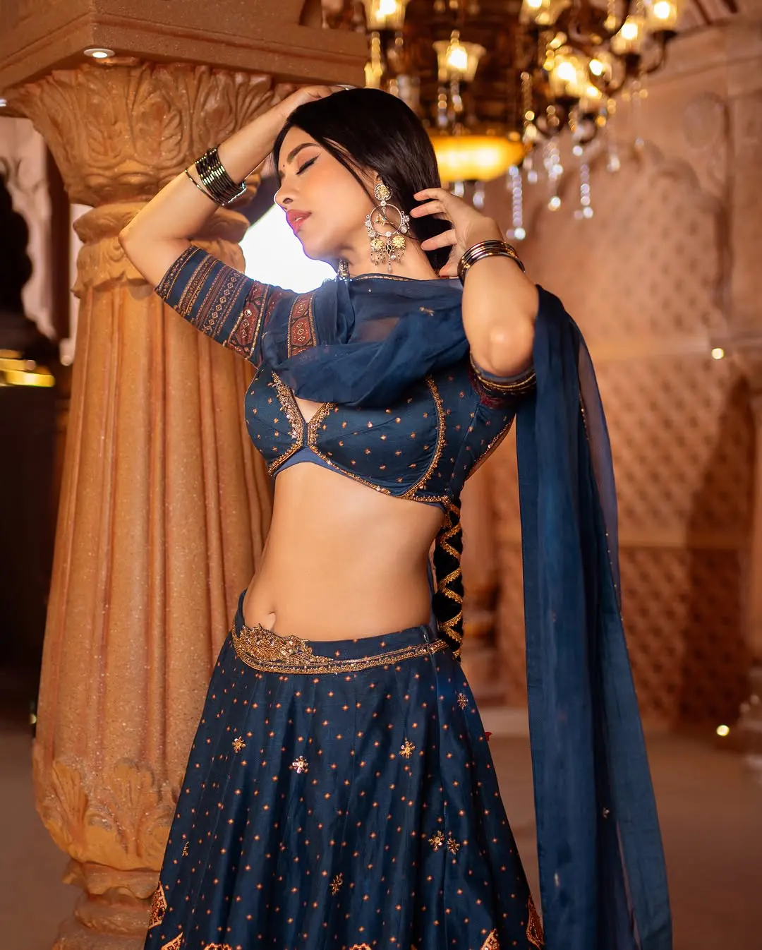 Nabha Natesh Shines in Raj Mahal with her Beauty