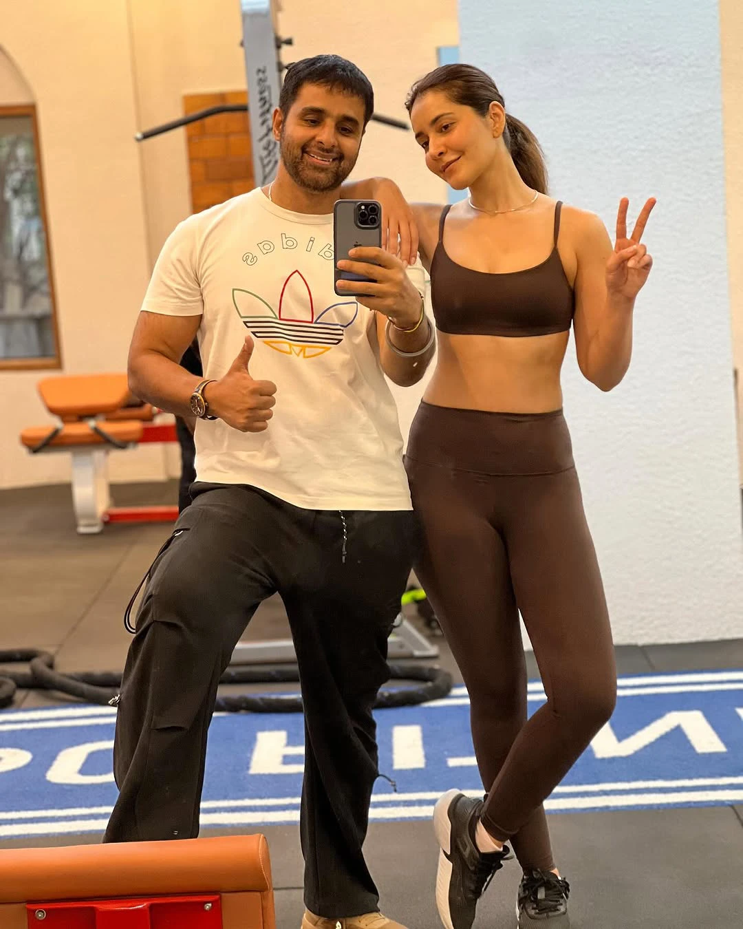 Raashii Khanna Photos with Gym Trainer