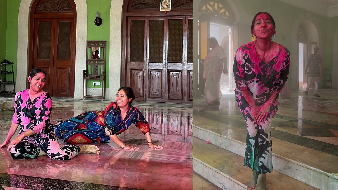 Anchor Rashmi : సొంతూళ్లో యాంకర్ రష్మీ హోలీ వేడుకలు..