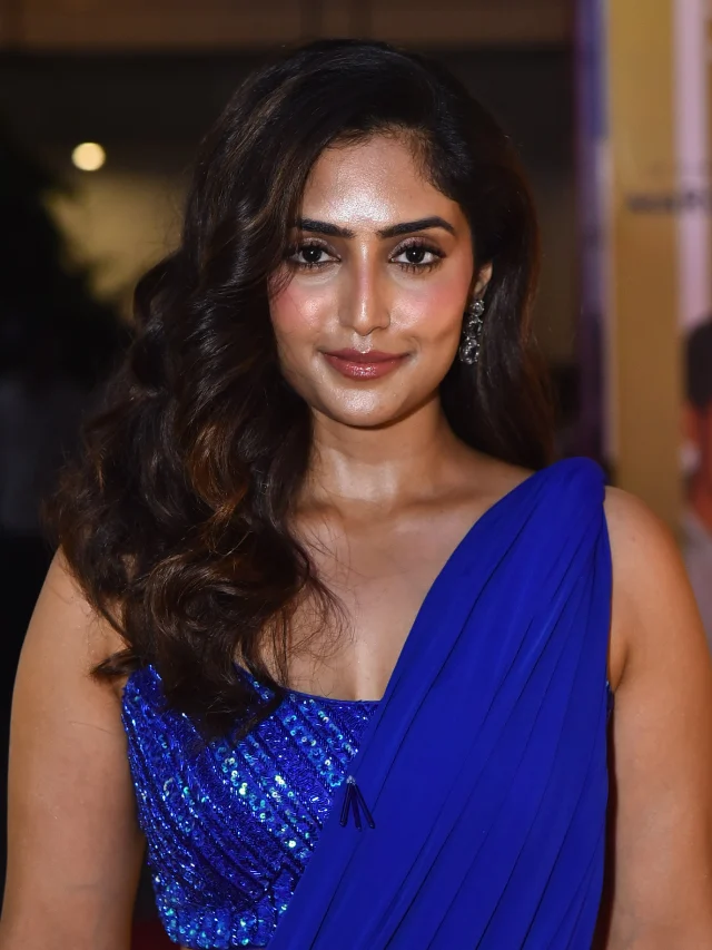 Reba Monica John Shines in Blue Saree at Mad Square Pre Release Event