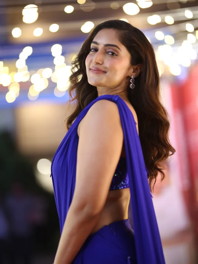Reba Monica John Shines in Blue Saree at Mad Square Pre Release Event