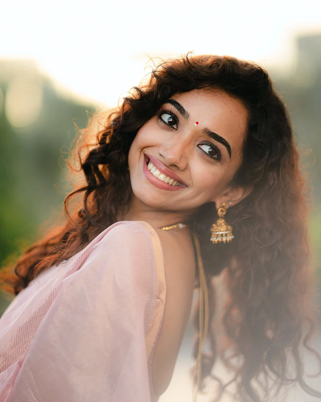 Saanve Megghana Cute Photos in Saree