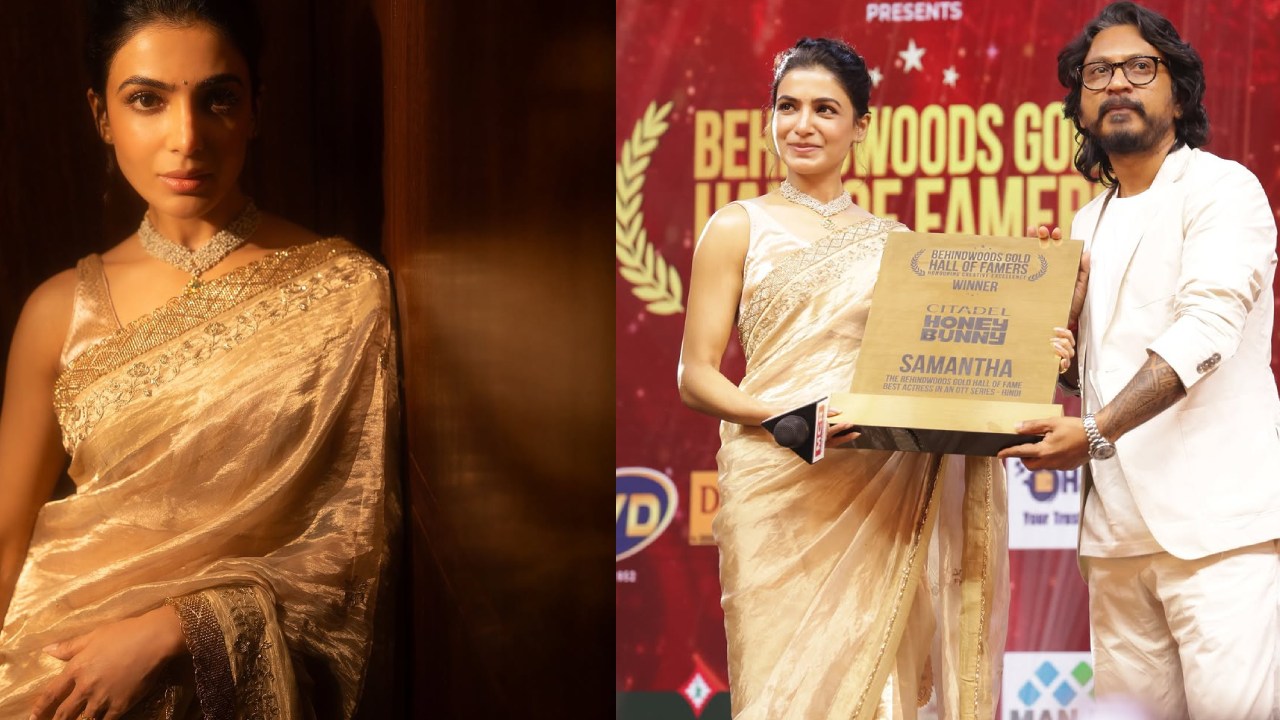 Samantha : చీరలో సమంత.. చెన్నైలో ఆ అవార్డు అందుకుంటూ.. ఫోటోలు వైరల్..