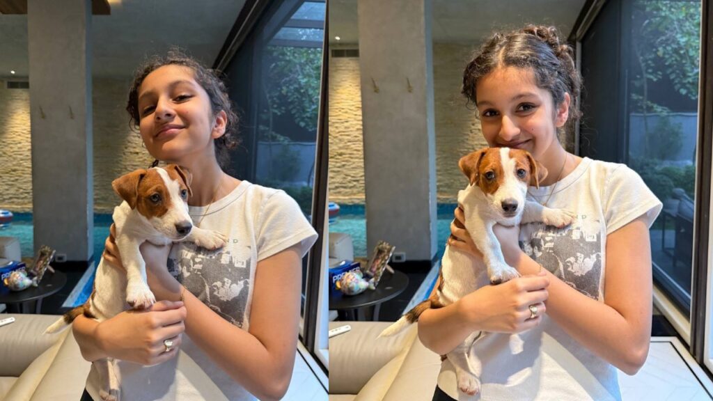 Mahesh Babu Daughter Sitara Ghattamaneni Introduce her New Pet Dog Photos goes Viral