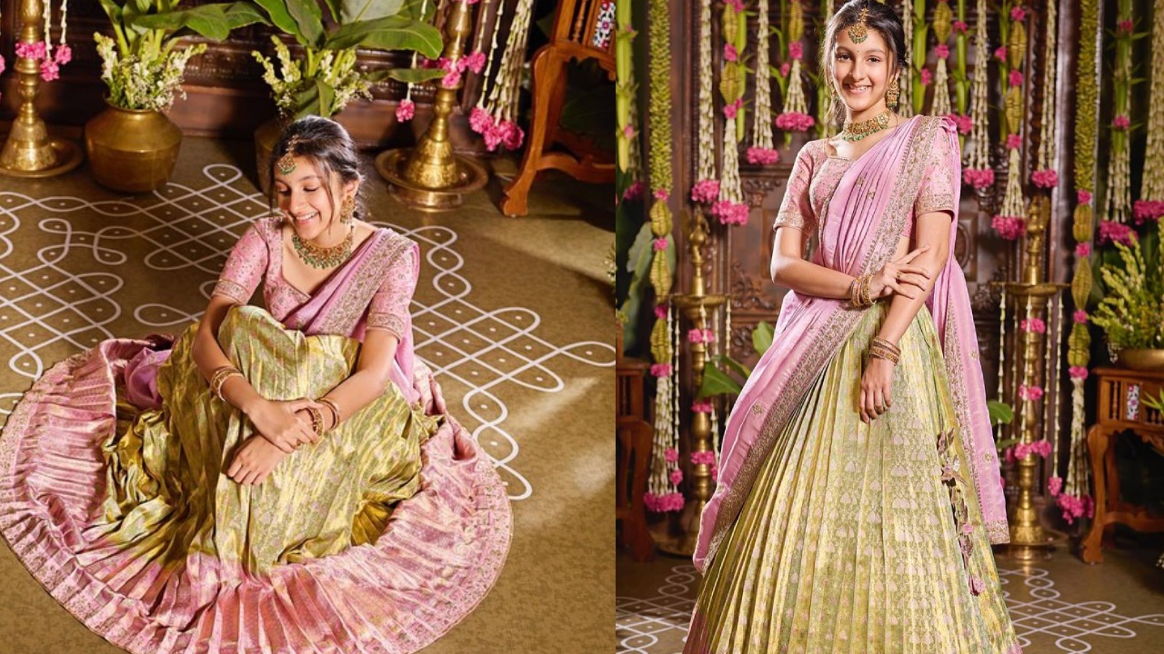 Sitara Ghattamaneni : సితార పాప ట్రెడిషినల్ లుక్స్.. హాఫ్ శారీలో ఉగాది నాడు..