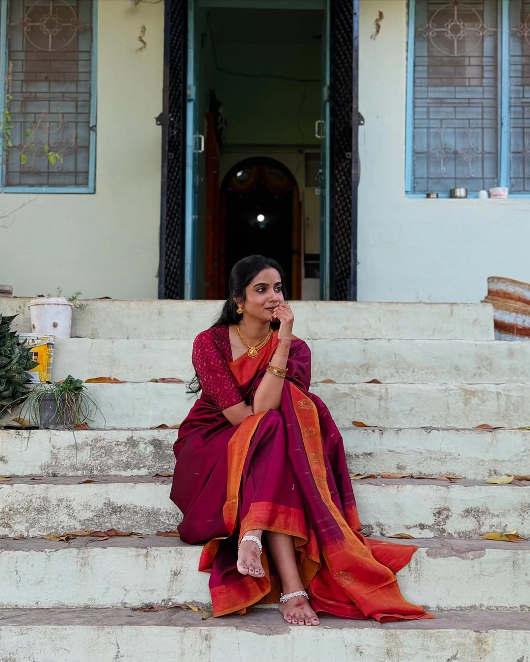 Sri Gouri Priya Traditional Photos in her Mother Saree