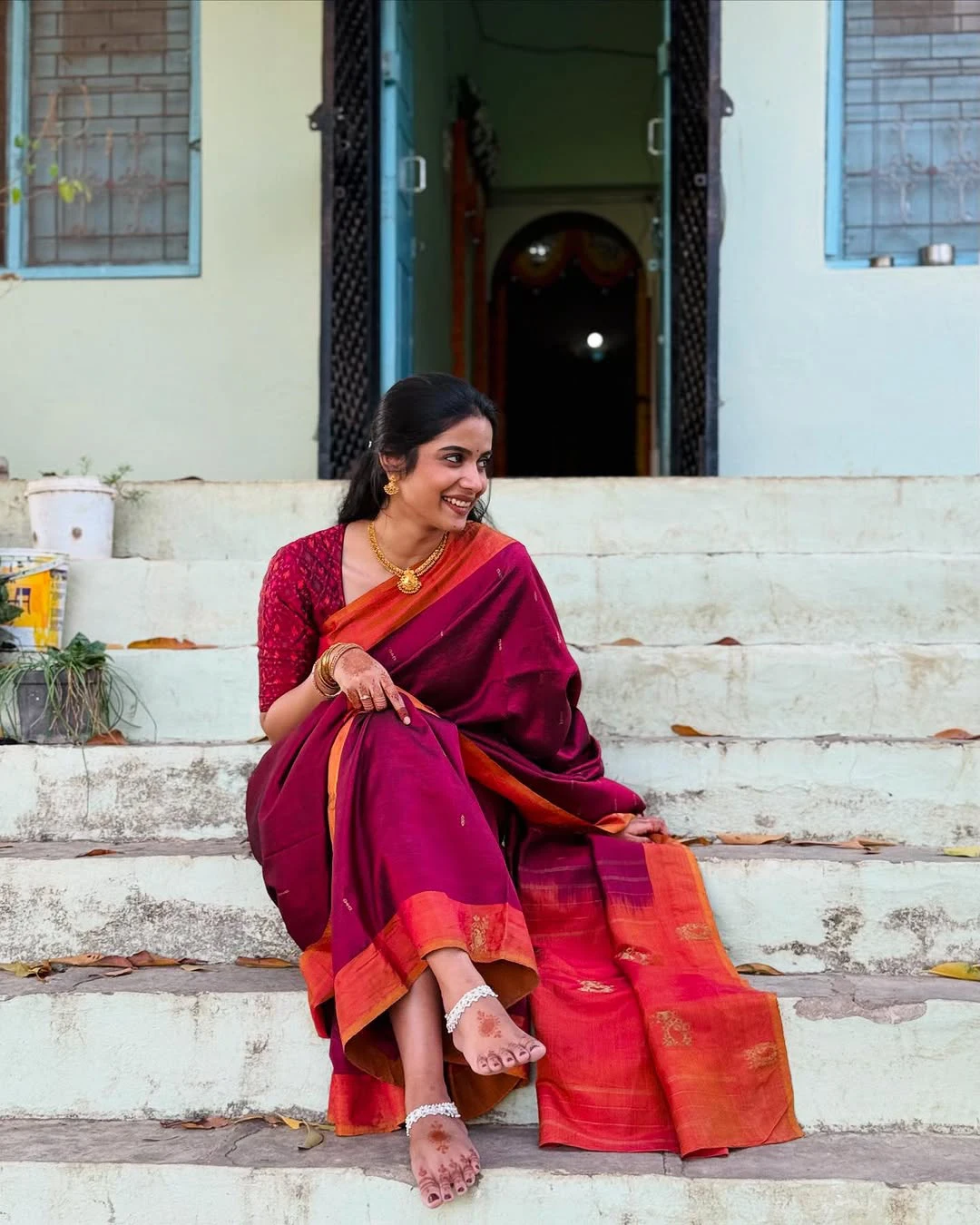 Sri Gouri Priya Traditional Photos in her Mother Saree