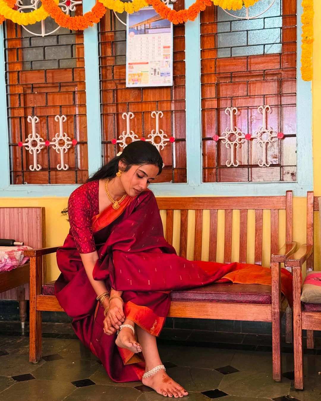 Sri Gouri Priya Traditional Photos in her Mother Saree