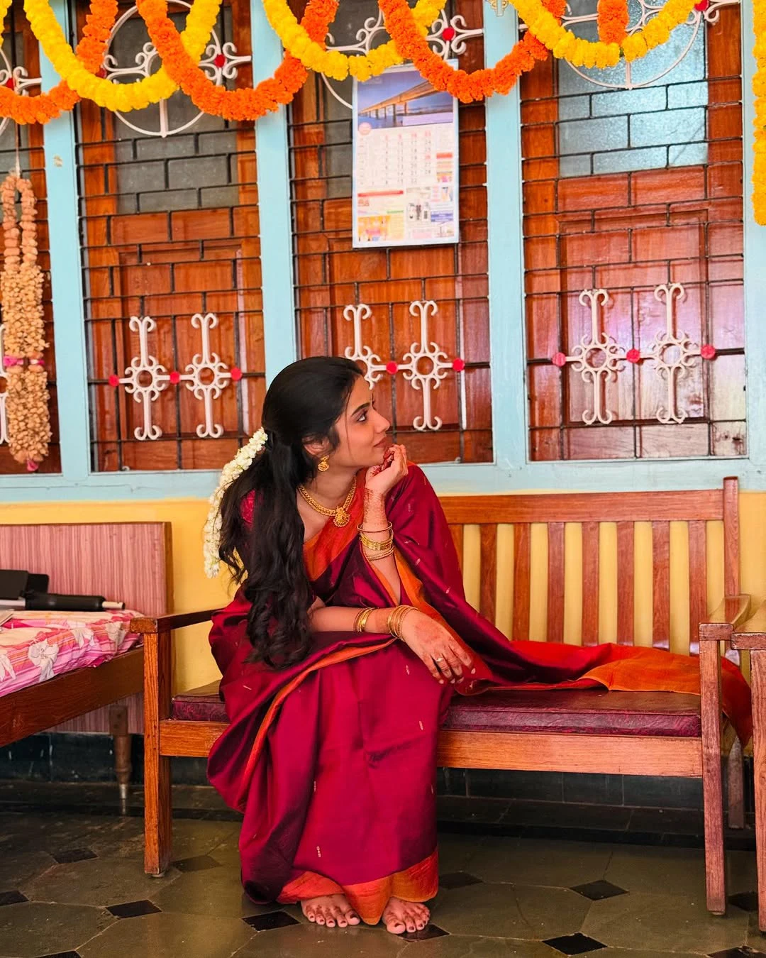 Sri Gouri Priya Traditional Photos in her Mother Saree