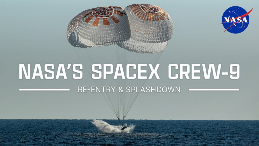 Sunita Williams _ nasa spacex crew9 reentry and splashdown