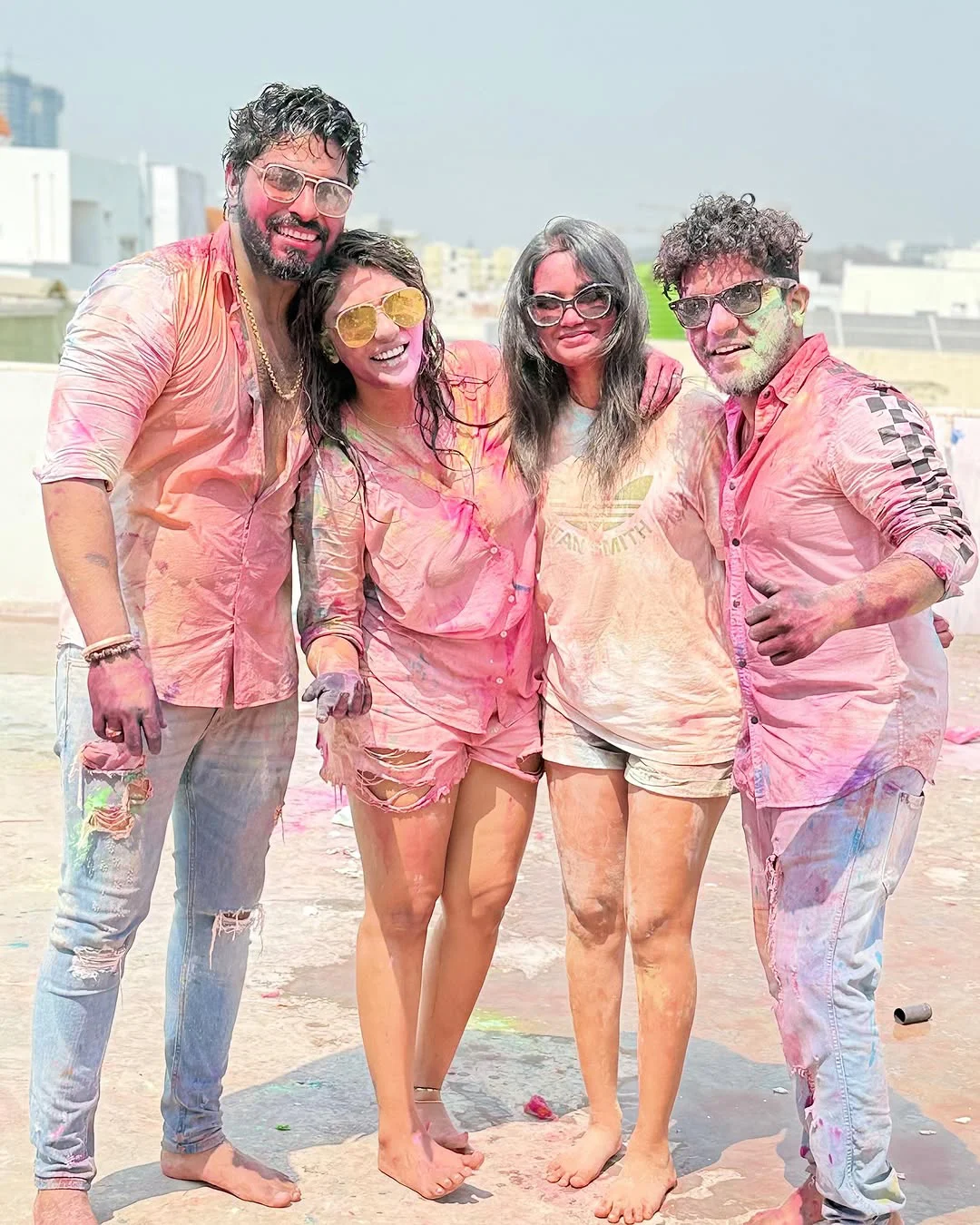 Supritha Celebrates Holi with Friends