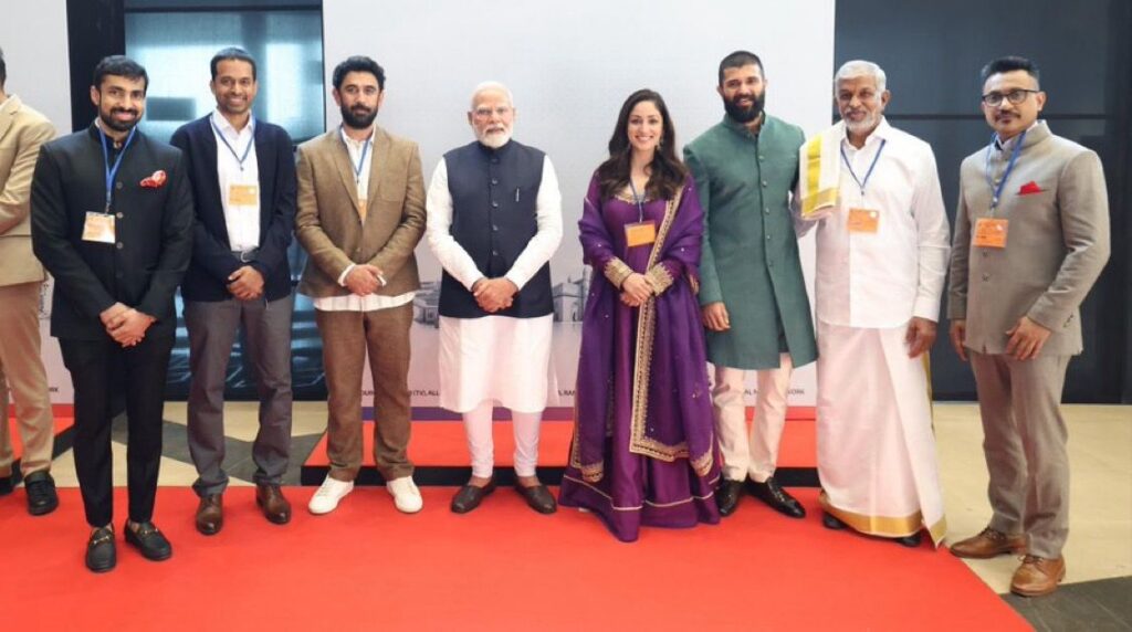 Vijay Deverakonda and My Home Jupally Rameswar Rao Meets PM Modi in National Media Summit 