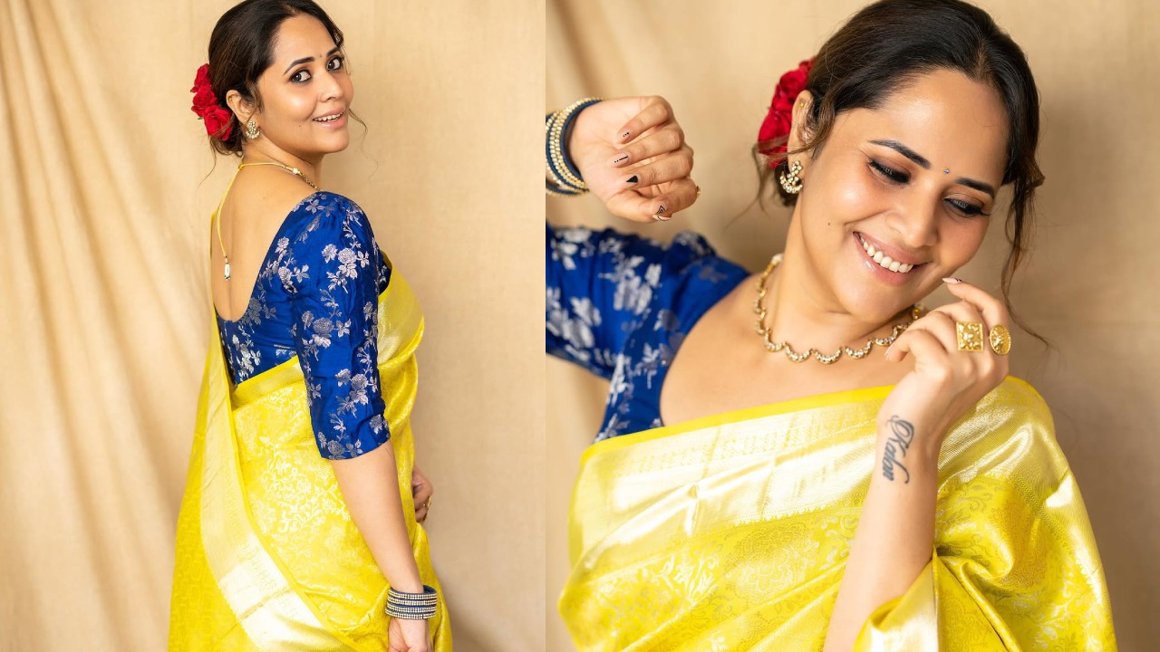 Anasuya Bharadwaj : చీరకట్టులో క్యూట్ గా అనసూయ..