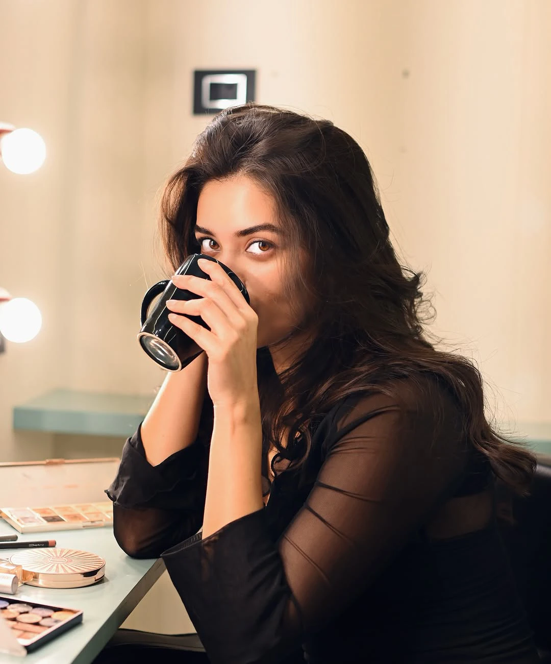 Bhagyashri Borse Cute Photos from Makeup Room