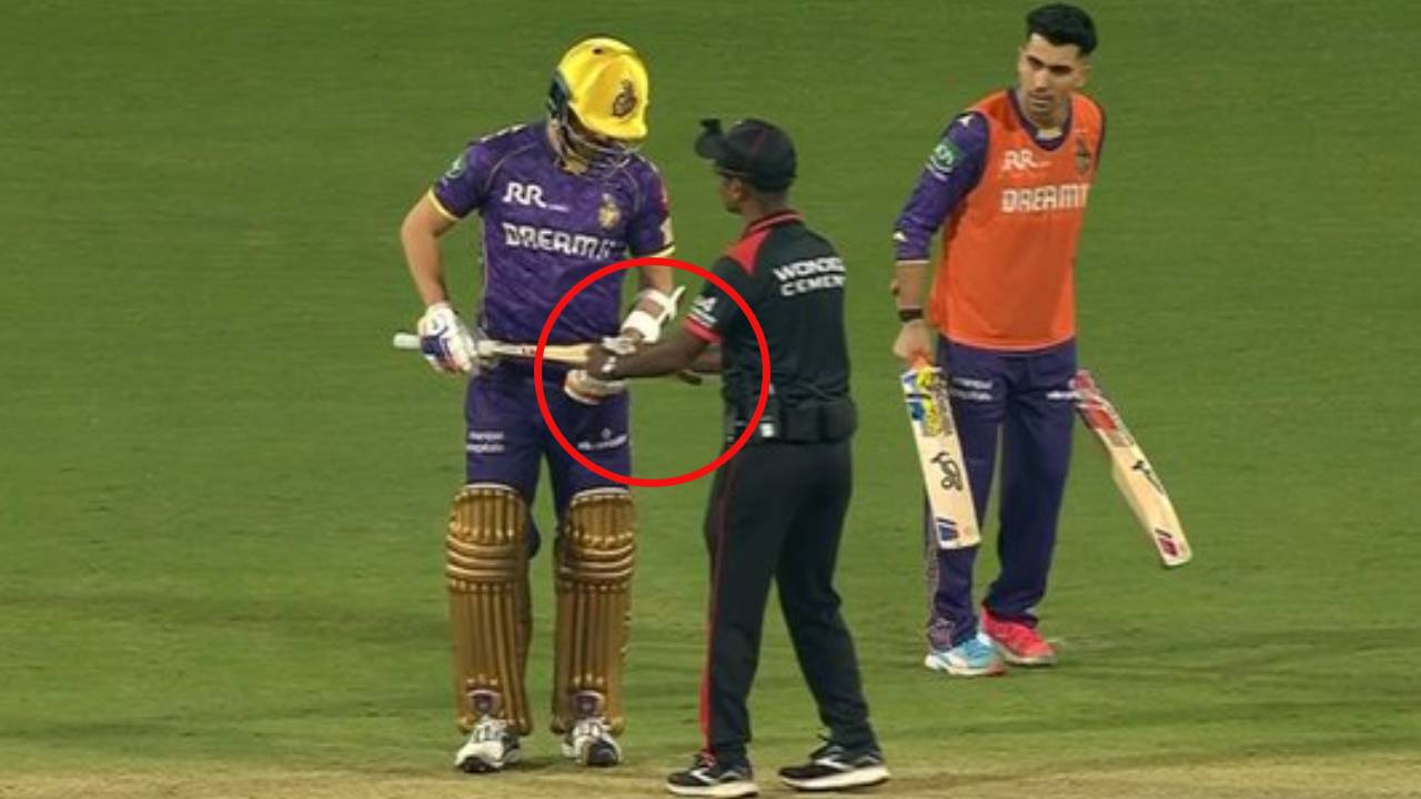 PBKS vs KKR : ఆన్ ఫీల్డ్ గేజ్ పరీక్షలో విఫలమైన కోల్కతా ప్లేయర్ అన్రిచ్ నోర్ట్జే బ్యాట్.. అంపైర్లు ఏం చేశారో తెలుసా? PBKS vs KKR : ఆన్ ఫీల్డ్ గేజ్ పరీక్షలో విఫలమైన కోల్కతా ప్లేయర్ అన్రిచ్ నోర్ట్జే బ్యాట్.. అంపైర్లు ఏం చేశారో తెలుసా?