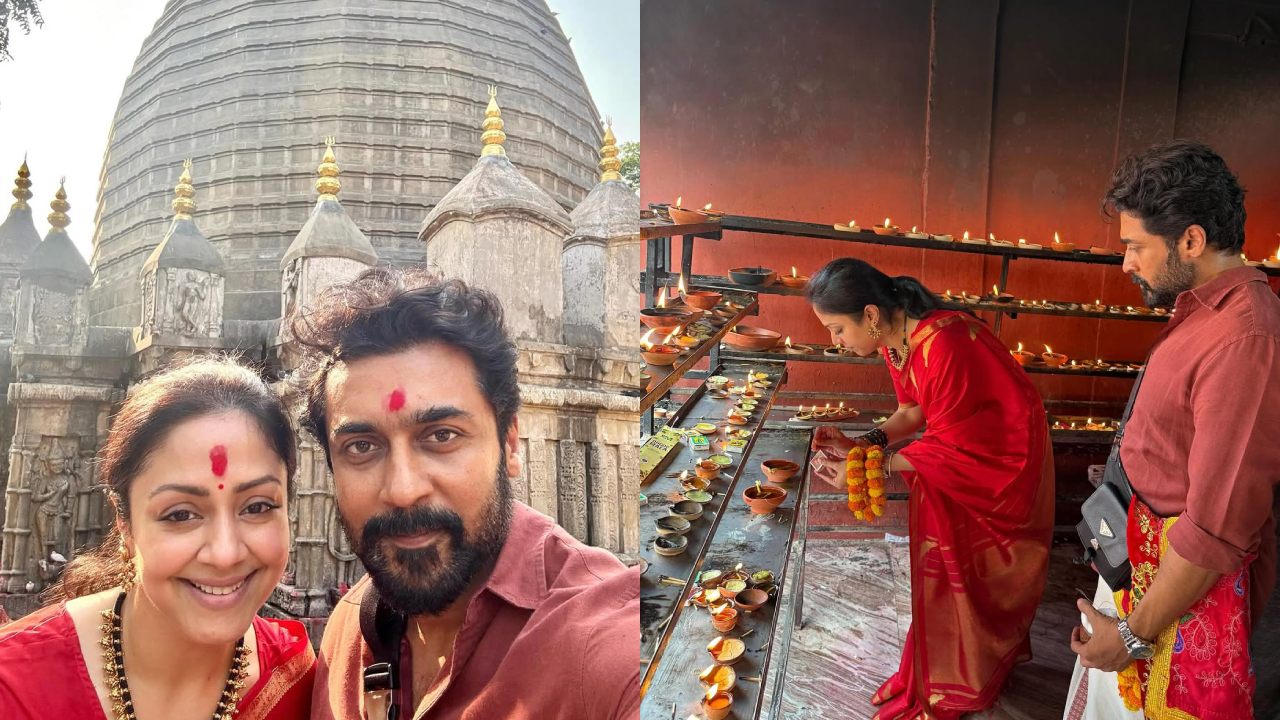 Suriya – Jyotika : ఆలయాలు సందర్శించిన స్టార్ కపుల్ సూర్య – జ్యోతిక.. ఫొటోలు వైరల్..