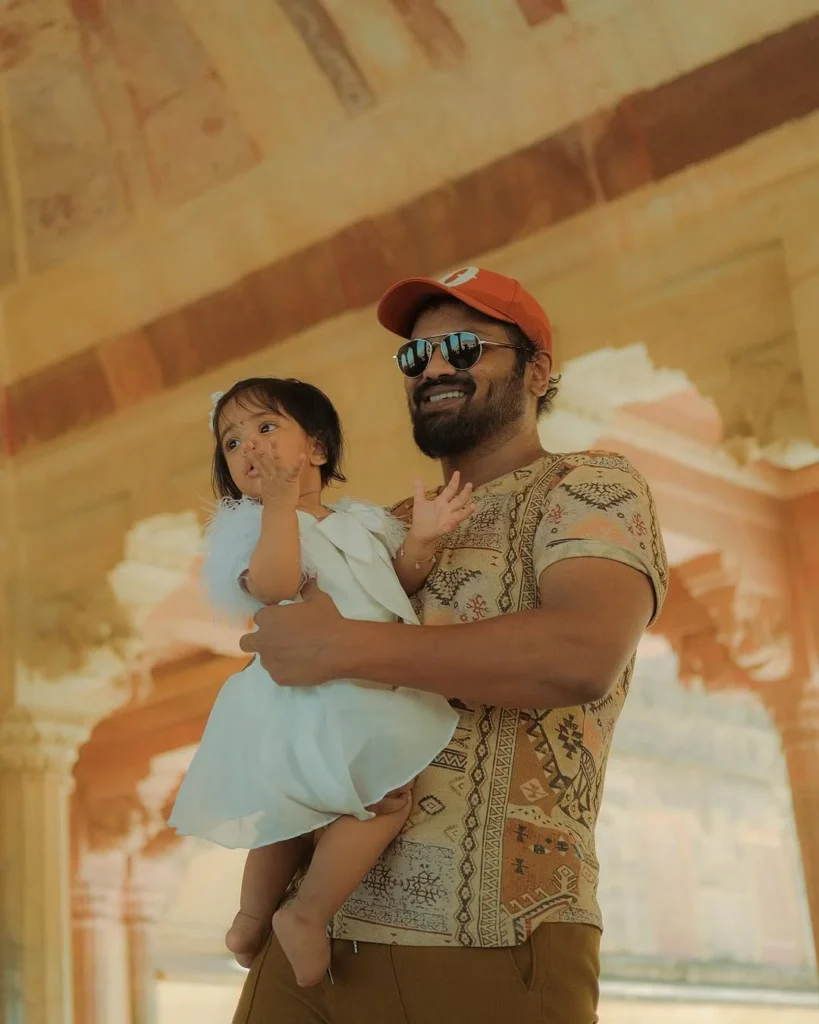 Manchu Manoj Shares cute photos of his Daughter Devasena and wishes first Birthday 