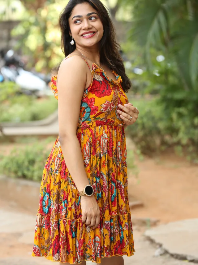 Payal Radhakrishna in Short Gown at Chaurya Paatam Trailer launch Event