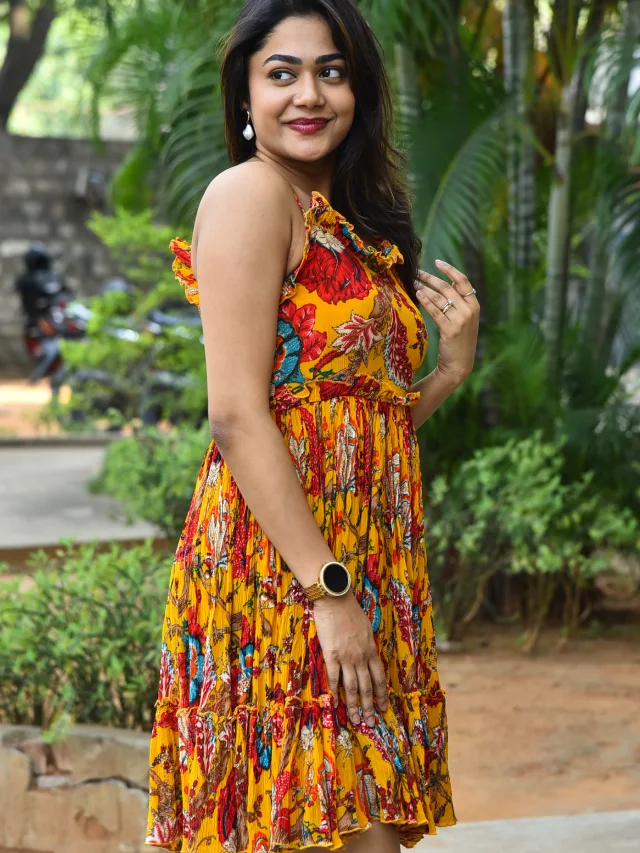 Payal Radhakrishna in Short Gown at Chaurya Paatam Trailer launch Event