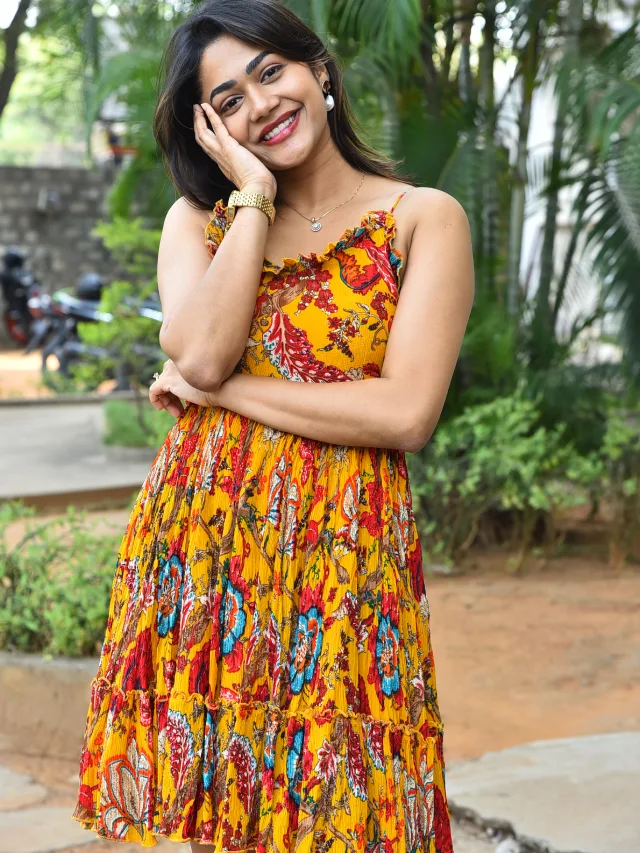 Payal Radhakrishna in Short Gown at Chaurya Paatam Trailer launch Event