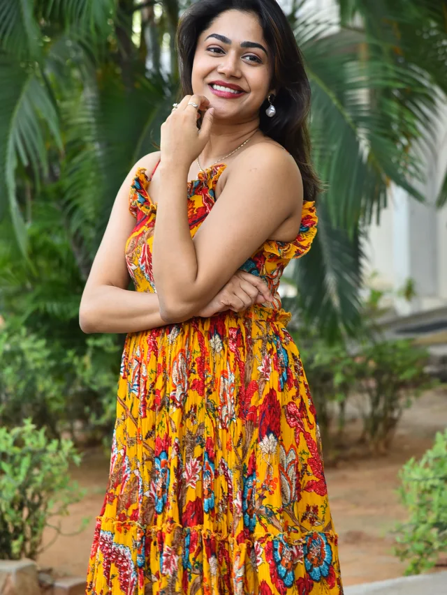 Payal Radhakrishna in Short Gown at Chaurya Paatam Trailer launch Event