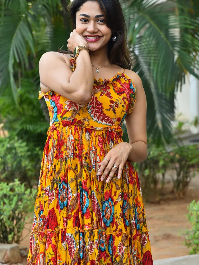 Payal Radhakrishna in Short Gown at Chaurya Paatam Trailer launch Event
