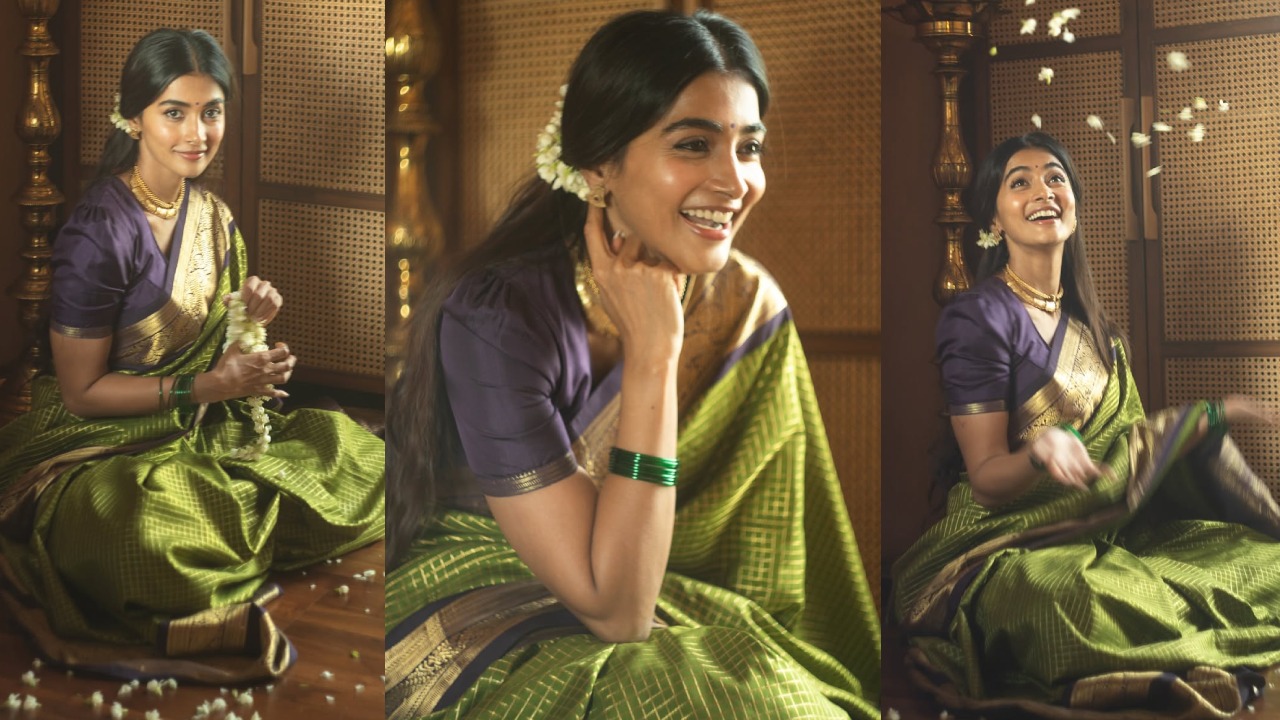 Pooja Hegde : చీరలో ఎంత ముద్దుగా ఉందో బుట్టబొమ్మ పూజ హెగ్డే..