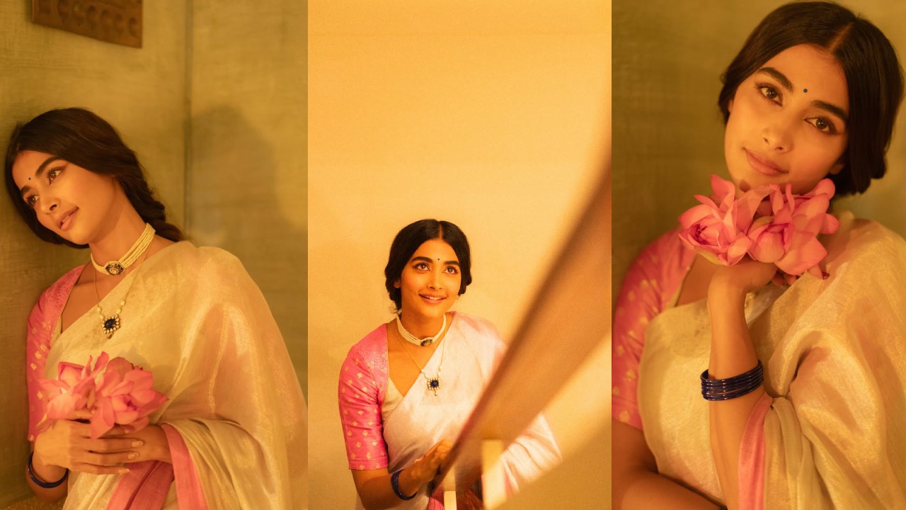 Pooja Hegde : ‘రెట్రో’ లుక్స్ లో పూజ హెగ్డే.. చీరలో ఎంత క్యూట్ గా ఉందో..