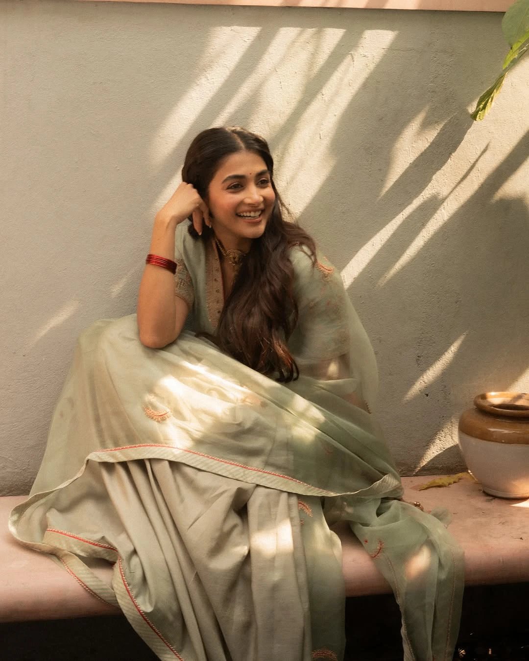 Pooja Hegde Cute Looks in Saree for Retro Promotions