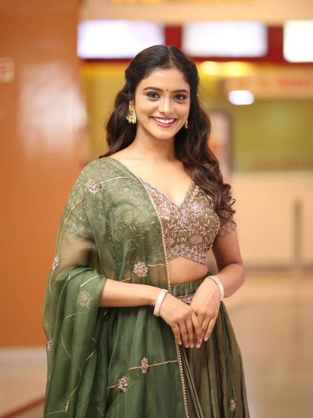 Roopa Koduvayur Cute Photos from Sarangapani Jathakam Trailer Launch Event