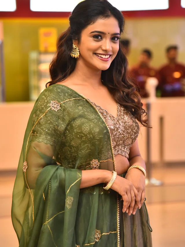 Roopa Koduvayur Cute Photos from Sarangapani Jathakam Trailer Launch Event