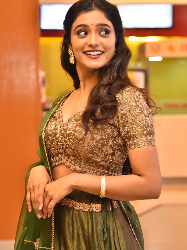 Roopa Koduvayur Cute Photos from Sarangapani Jathakam Trailer Launch Event