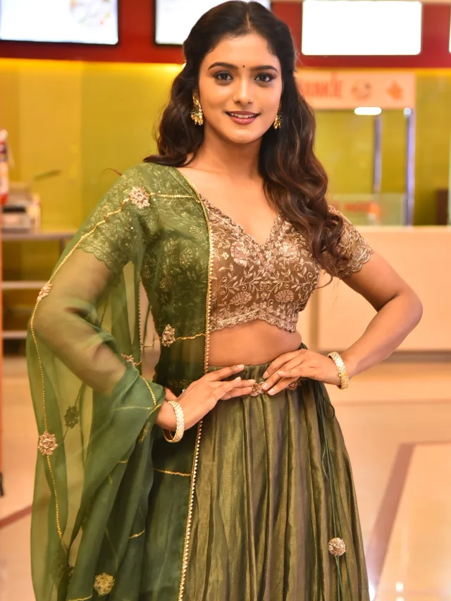Roopa Koduvayur Cute Photos from Sarangapani Jathakam Trailer Launch Event
