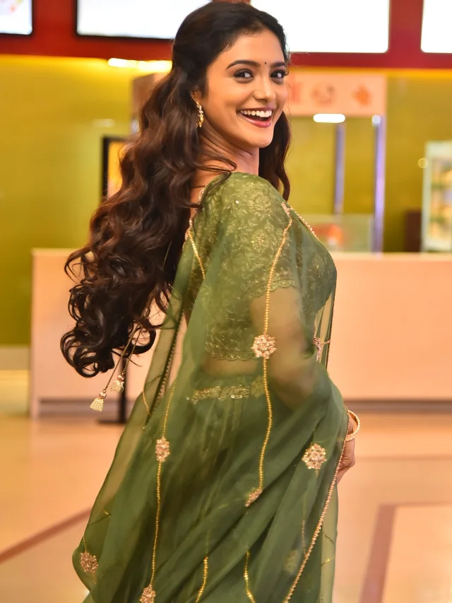 Roopa Koduvayur Cute Photos from Sarangapani Jathakam Trailer Launch Event